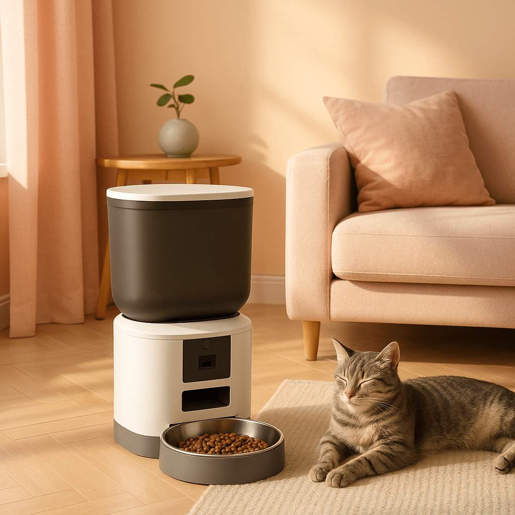 Alimentador Automático Inteligente para Mascotas – Cámara HD 1080p + Micrófono - Refleja